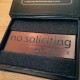Brushed Copper "No Soliciting" Sign