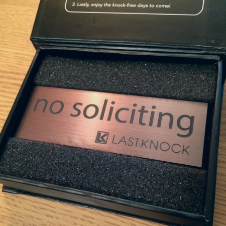 Mocha "No Soliciting" Sign