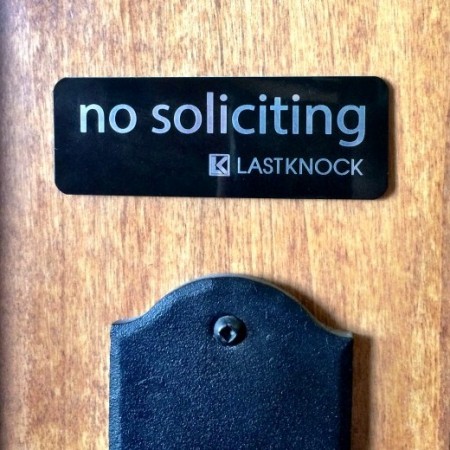 Black & Chrome "No Soliciting" Sign