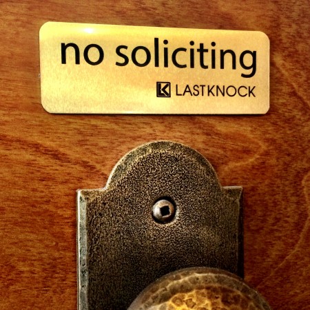 Gold "No Soliciting" Sign