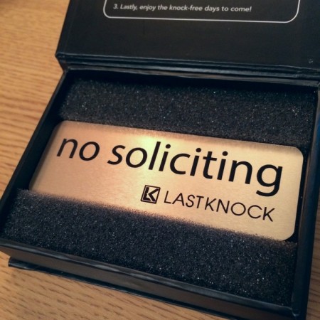 Gold "No Soliciting" Sign